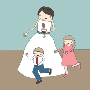 Red Wine Spill On Wedding Dress